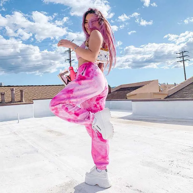 Tie Dye Sporty Pants High Waisted Joggers Pants