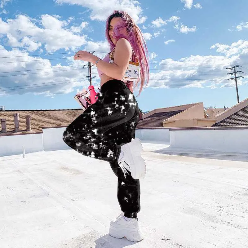 Tie Dye Sporty Pants High Waisted Joggers Pants