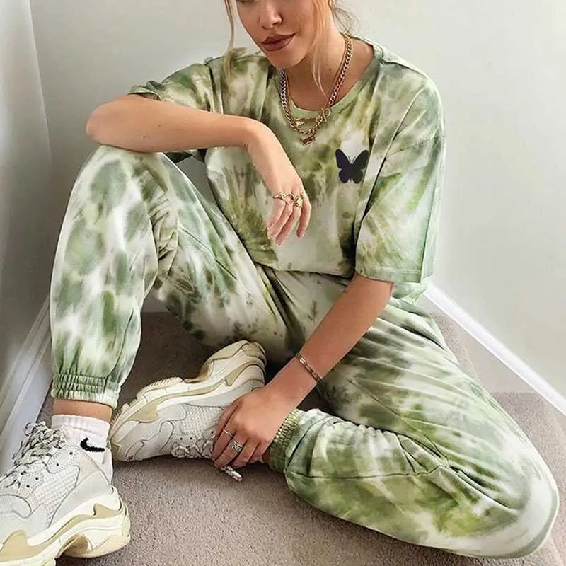 Tie Dye Sporty Pants High Waisted Joggers Pants