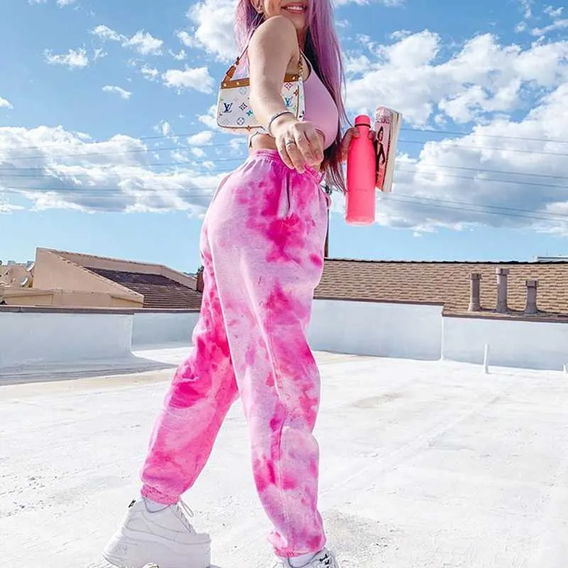 Tie Dye Sporty Pants High Waisted Joggers Pants