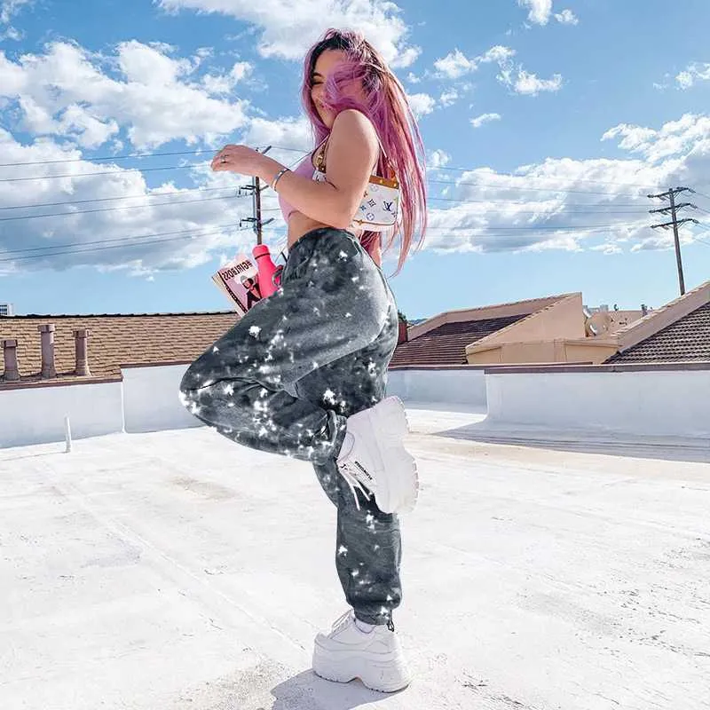 Tie Dye Sporty Pants High Waisted Joggers Pants