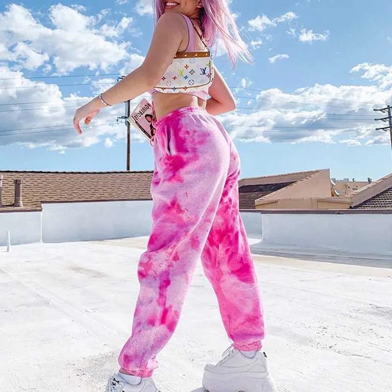Tie Dye Sporty Pants High Waisted Joggers Pants