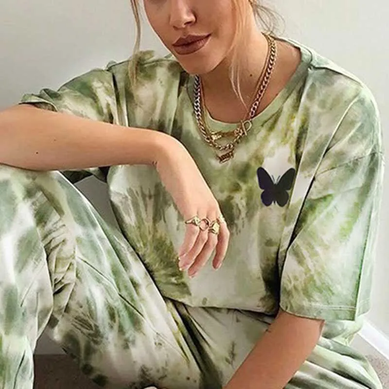 Tie Dye Sporty Pants High Waisted Joggers Pants