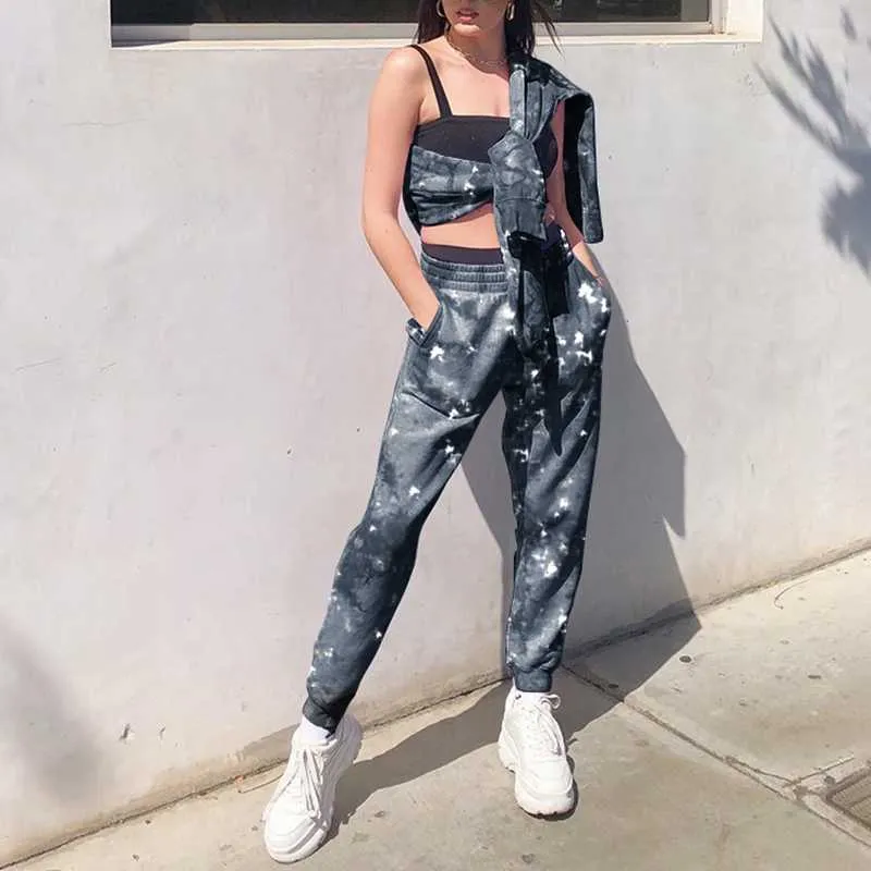 Tie Dye Sporty Pants High Waisted Joggers Pants