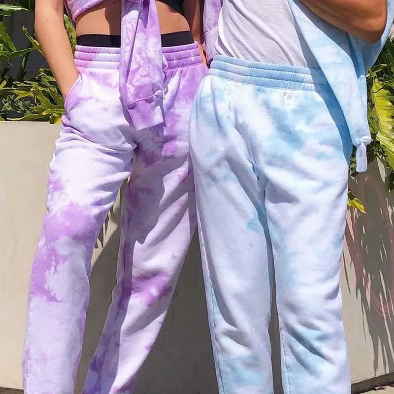 Tie Dye Sporty Pants High Waisted Joggers Pants