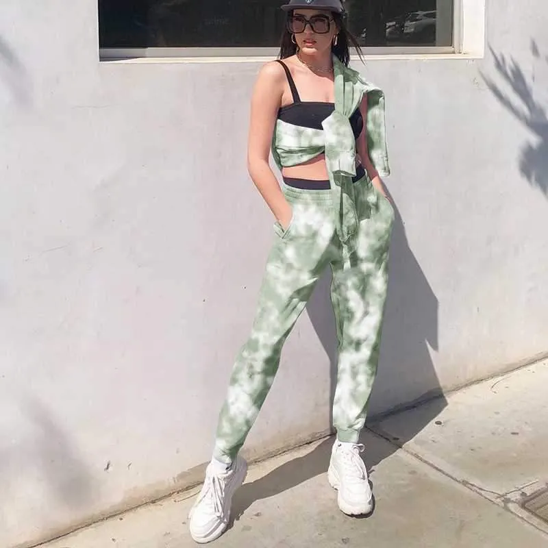 Tie Dye Sporty Pants High Waisted Joggers Pants