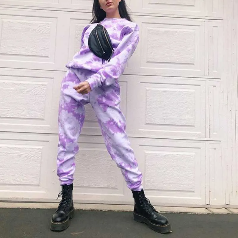 Tie Dye Sporty Pants High Waisted Joggers Pants
