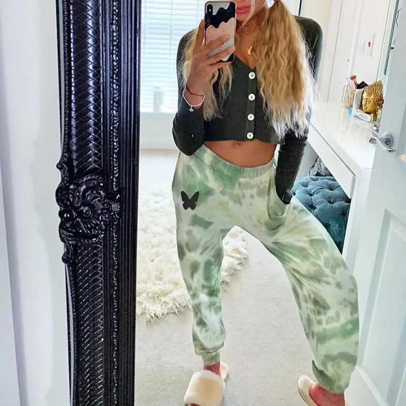 Tie Dye Sporty Pants High Waisted Joggers Pants
