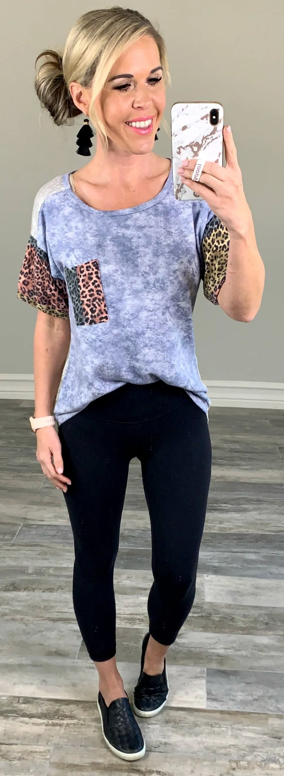 Tye Dye Leopard Print Top
