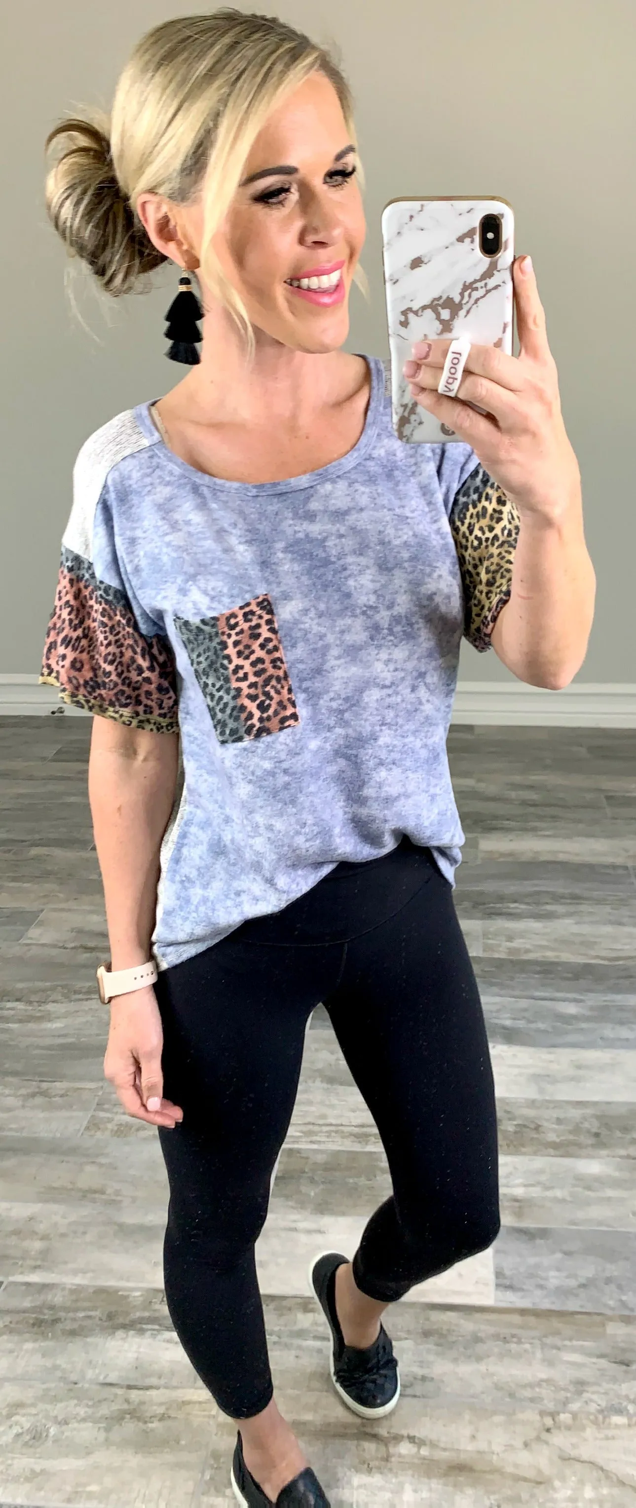 Tye Dye Leopard Print Top