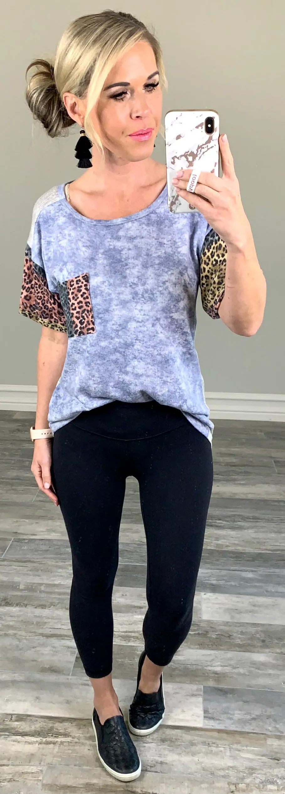 Tye Dye Leopard Print Top