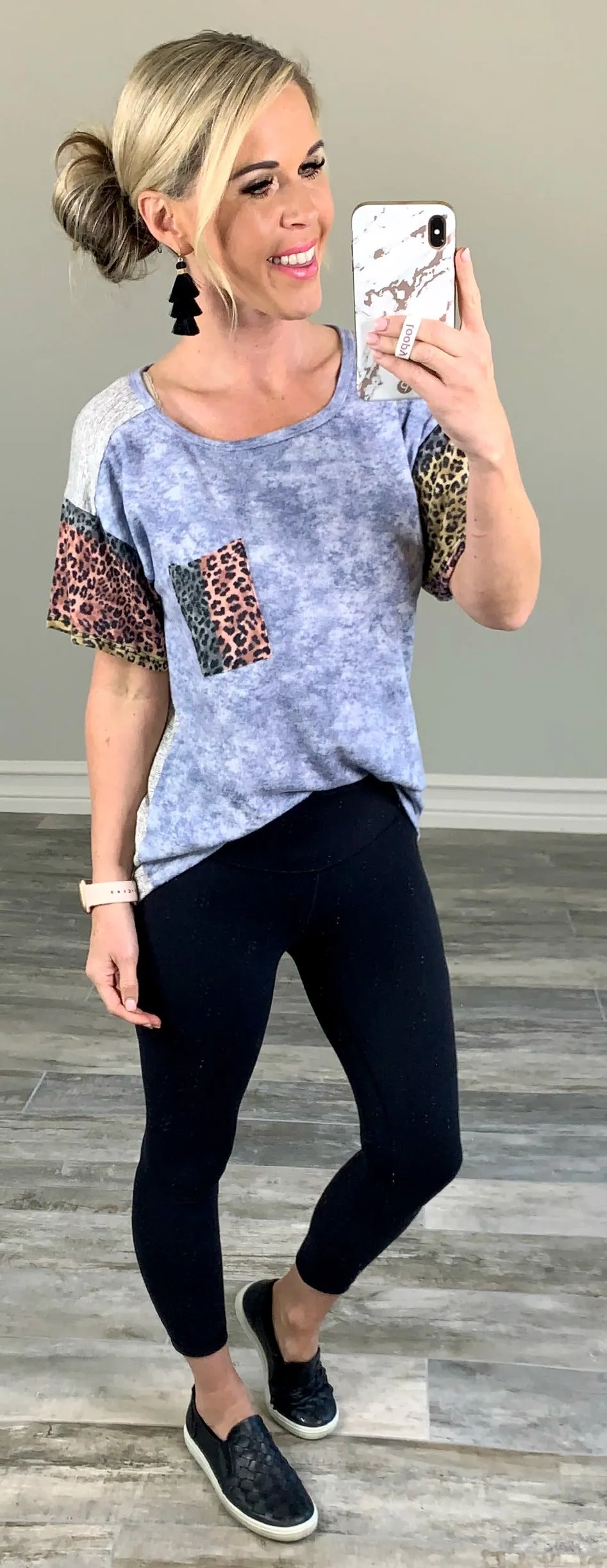 Tye Dye Leopard Print Top