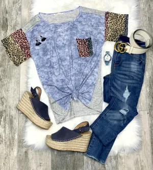 Tye Dye Leopard Print Top