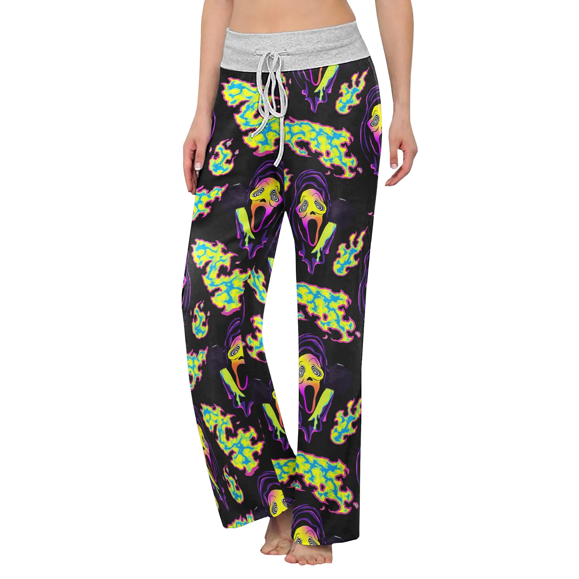 Violet Ghost Scary Women's High-waisted Wide Leg Pants