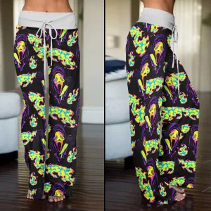 Violet Ghost Scary Women's High-waisted Wide Leg Pants