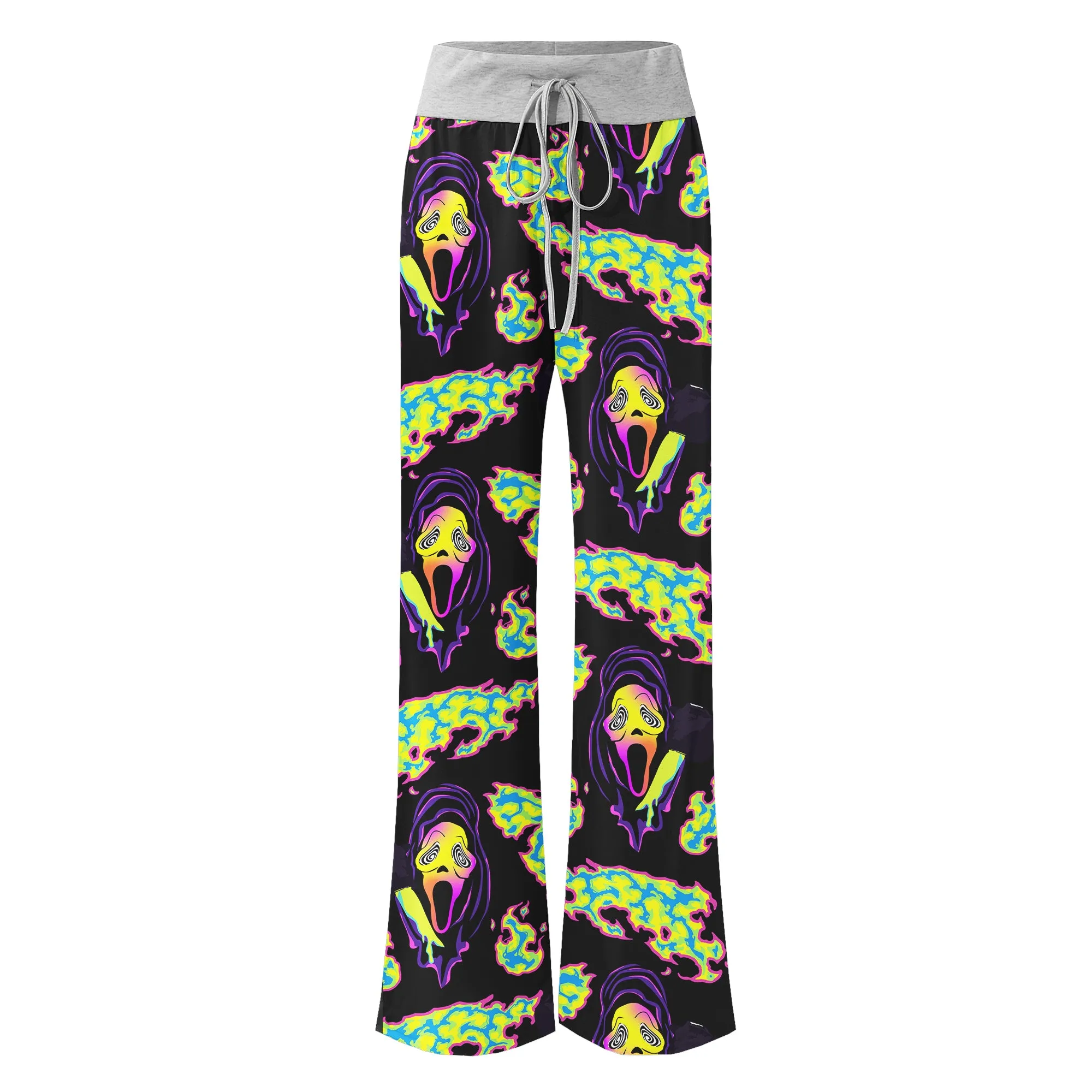 Violet Ghost Scary Women's High-waisted Wide Leg Pants