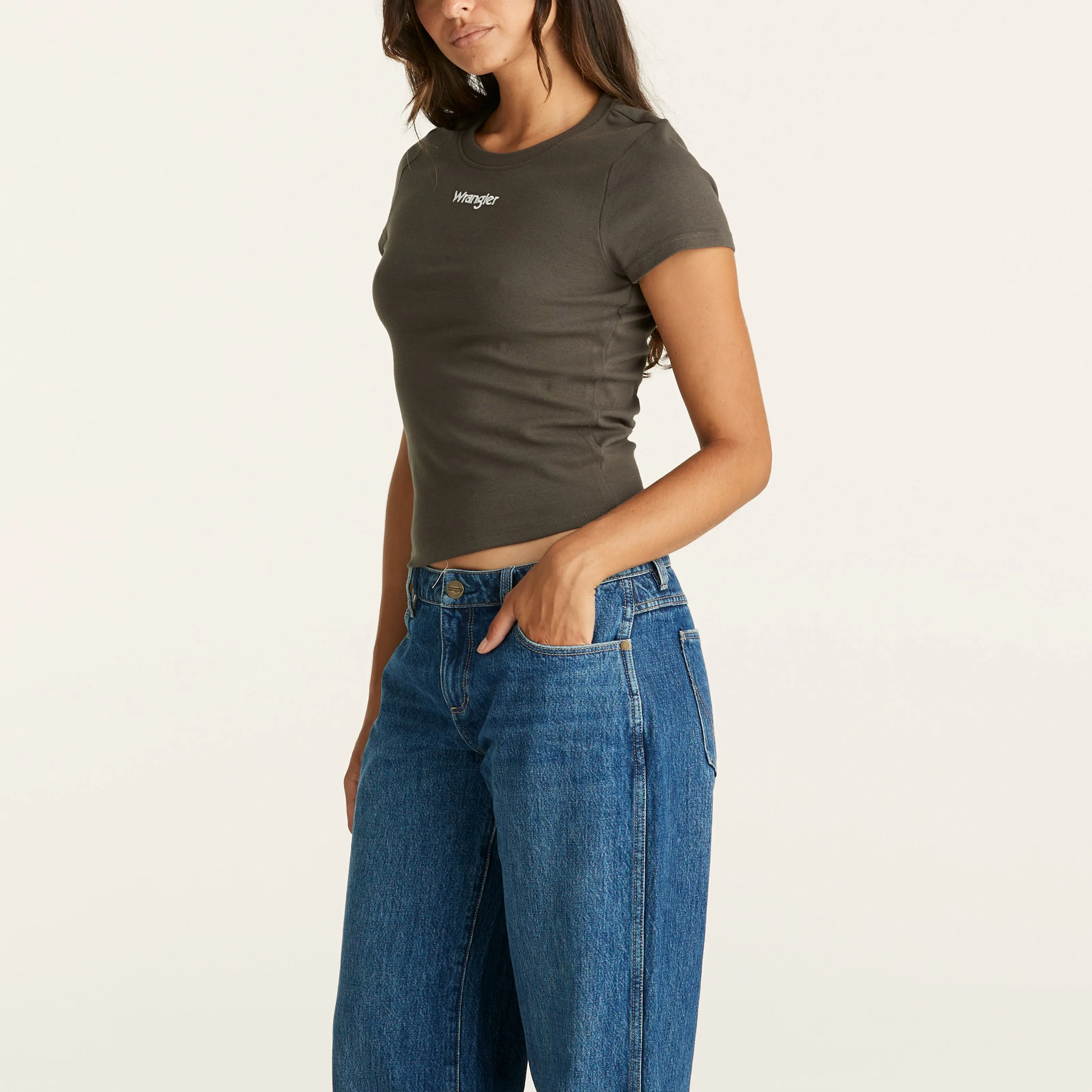 Wrangler - Staple Rib Recycled Cotton Tee (Slate)